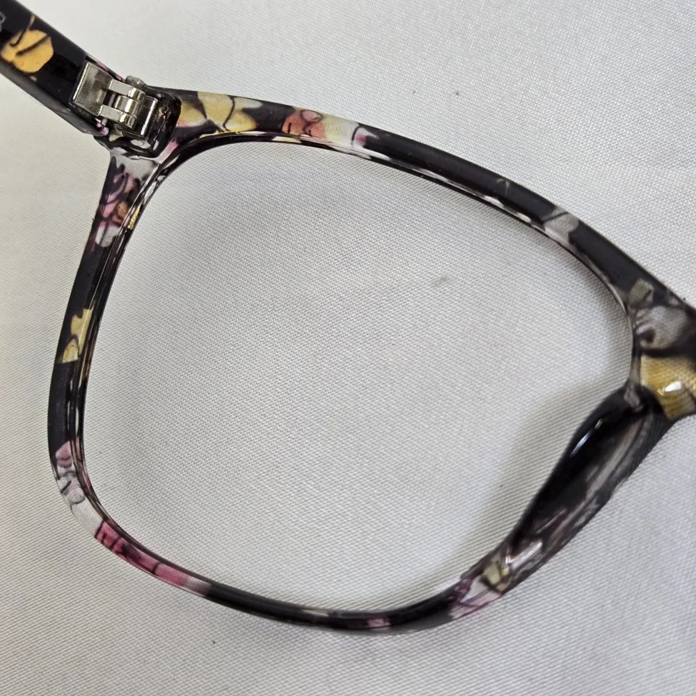 Foster Grant Floral Plastic Eyeglass‎ Frames, Black, 57017-143